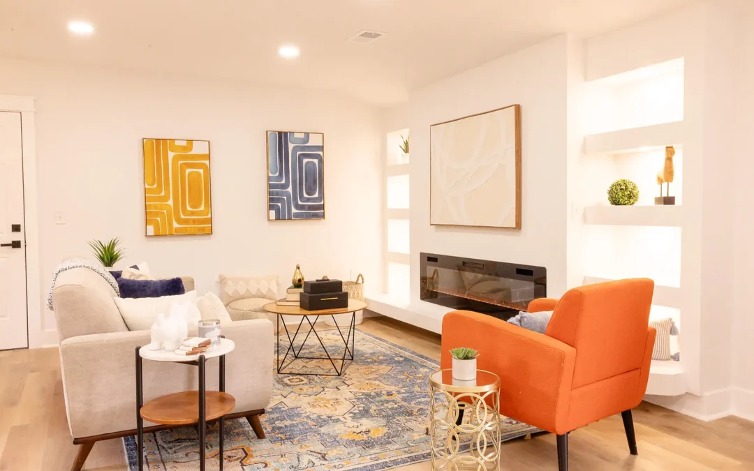 Modern Open-Concept Living with Statement Lighting